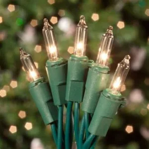 Clear Christmas string lights from Tree Riders NYC — classic warm holiday lighting for Christmas trees and home decor
