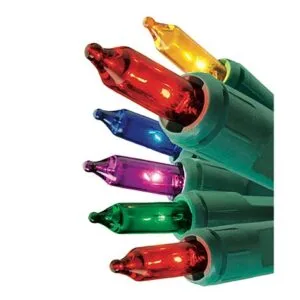 Multi-color Christmas string lights from Tree Riders NYC — festive holiday lighting for trees, wreaths, and home decoration