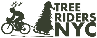 Tree Riders NYC logo — bicycle Christmas tree delivery in New York City